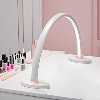 obcd Half Moon Light for Nail Desk 16 inch Nail Desk Light Half Moon Lamp Portable Arch Lamp Dimmable with Foldable Bracket for Desk Salon Table Use, 3 Color Temperature - Image 1