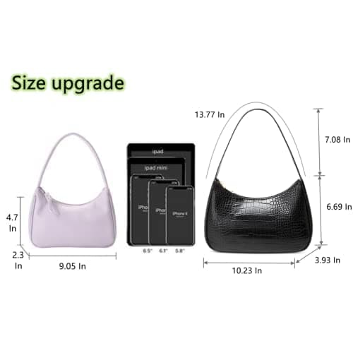 CYHTWSDJ Shoulder Bags for Women, Cute Hobo Tote Handbag Mini Clutch Purse with Zipper Closure thumbnail 5