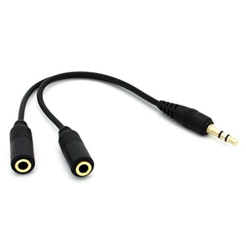 3.5mm Headset Headphone Splitter Earbuds Audio Jack Y Adapter Dual Port Black for Amazon Fire HD 10, 8, Kindle DX, Fire, HD 6, 7, 8.9, HDX 7, 8.9 thumbnail 2