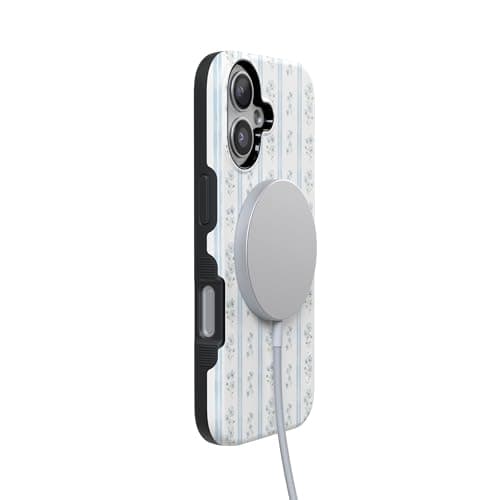 Casely iPhone 17 Case | Cottage Stripe | Blue Floral | Bold Protective Design | Compatible with MagSafe thumbnail 5