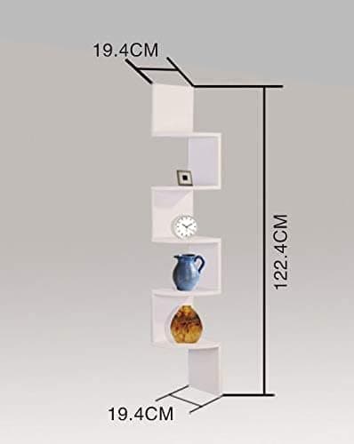 spot on dealz® 5 Tier Corner Shelves for Wall Floating Shelf White Corner Unit for Living Room Hanging Bookshelf Wall Shelves Display Wooden Spiral Shelving Rack thumbnail 7
