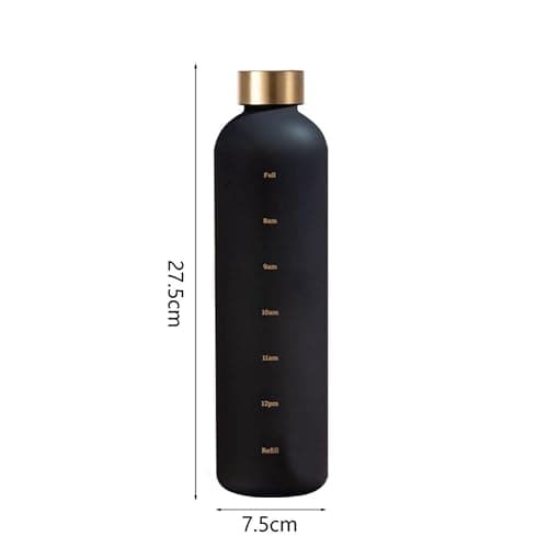 Flcivsh 1L Water Bottle with Time Marker 32 OZ Motivational Reusable Fitness Sports Leakproof Frosted Plastic Bottle White thumbnail 3