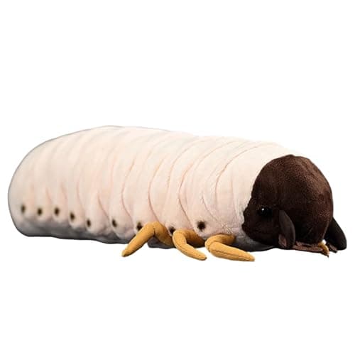 Realistic Grub Plush - 13.7'' Caterpillar Worm Stuffed Animal, Insects Lovers, and Collectors - Image 1