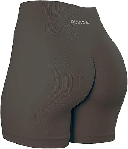 AUROLA Power Workout Shorts for Women Tummy Control Squat Proof Ribbed Thick Seamless Scrunch Active Short thumbnail 3