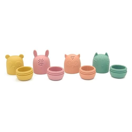 PandaEar Baby Bath Toys, 4 Pack Silicone Bath Toys for Infants Toddlers 6-18 Months, Non Toxic Baby Kids Squeezable Shower Toys thumbnail 5