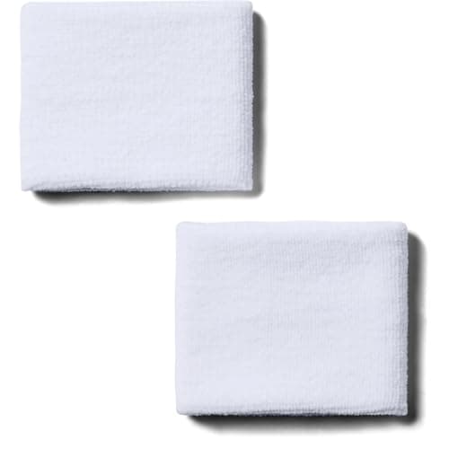 Under Armour Men's 3-inch Performance Wristband 2-Pack , White (100)/Black, One Size Fits All thumbnail 2