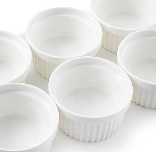 Nuwave Ceramic Ramekins 8 oz, Set of 6, Elegant Classic Style for Baking Souffles, Creme Brulées, Custards, Puddings, 4.3” Wide & 2” Tall, Microwave, Oven & Dishwasher-Safe, Ivory White (6) thumbnail 9