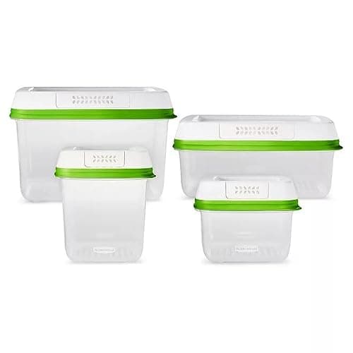 Rubbermaid FreshWorks Produce Saver, Medium and Large Storage Containers, With Lids, 8-Piece Set thumbnail 5