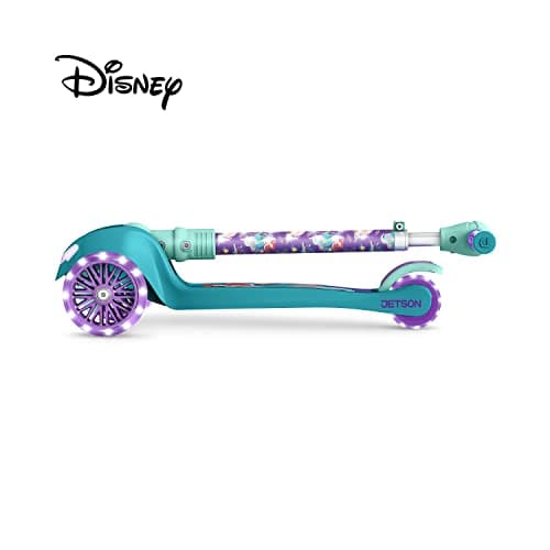 Jetson Disney's The Little Mermaid Three-Wheel Kids' Kick Scooter | Includes LED Lights on Stem & Light-Up Wheels |Height-Adjustable Handlebar Lean-to-Steer |Easy-Folding Mechanism Ages 3+, Purple thumbnail 5
