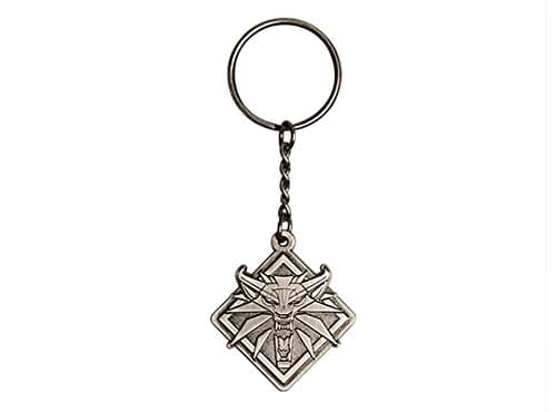 JINX The Witcher 3 White Wolf Medallion Metal Key Chain, Metallic, 1.75" Tall thumbnail 3