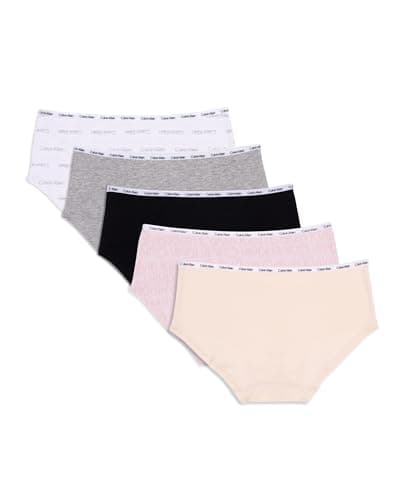 Calvin Klein Kids Girls' Modern Cotton Hipster Underwear 5-Pack, Ck Logo Play, Medium thumbnail 2