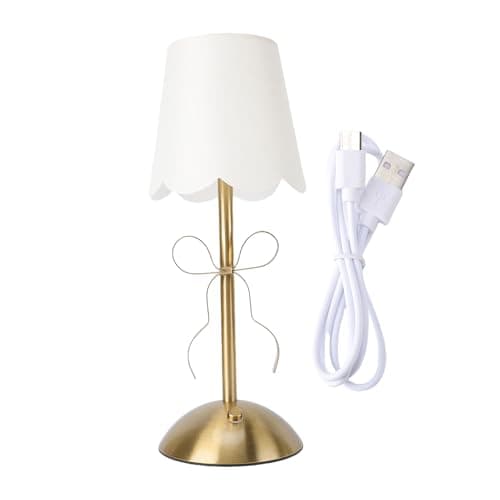 GOWENIC Cordless Bedside Lamp, Single Cute Bow Table Lamp with Fabric Shade, 1200mAh Rechargeable Battery, for Bedroom Dining Patio thumbnail 7