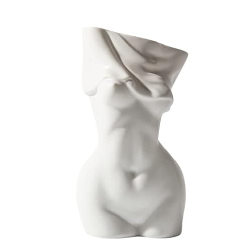 Female Body Vase - Elegant Vase for Flowers, Luxury Home Décor Vase, Woman Body Sculpture, Artistic Plant Vase, Modern Body Planter for Women’s Home Décor - White - Image 1