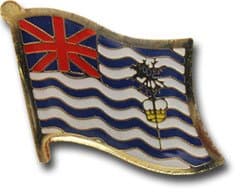British Indian Ocean Territory Flag Die-struck Metal Single Lapel Pin with Butterfly Clasp Closure - Image 1