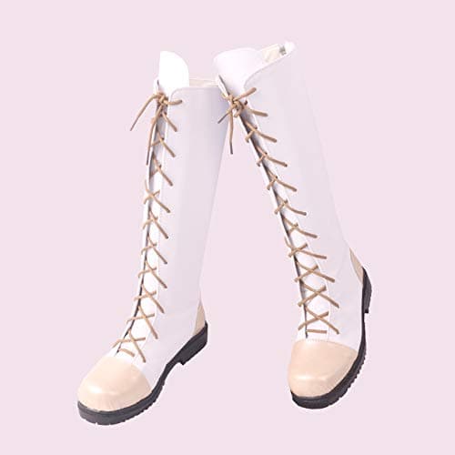 YuanCos White Anime Cosplay Shoes Lace-up Boots S008 thumbnail 3