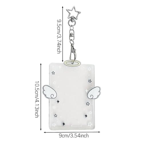 2-Piece Wing-Shaped Photocard Holder | Clear Acrylic ID Badge Display with Keychain Pendant Design | Versatile for Student, Credit, and Bus Cards | Ideal Gift for Fans thumbnail 6