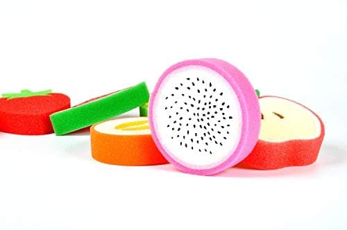 LOVESUMMER Multi-Use Cute Fruit Pattern Sponges (10pcs) - Bath Sponge Set for Delicate Surfaces - Gentle yet Firm Exfoliation thumbnail 8