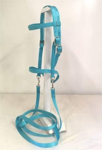 Party Ponies Miniature Horse/SM Pony Childrens Bareback Saddle PAD Set with BITLESS Bridle - Cinch Upgrade - Turquoise Indian Native Set thumbnail 2