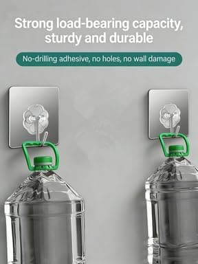 Adhesive Hooks - Heavy Duty Sticky Wall Hooks for Hanging, Removable Waterproof Hooks for Bathroom Kitchen, Damage-Free Transparent Hooks 12pcs thumbnail 5