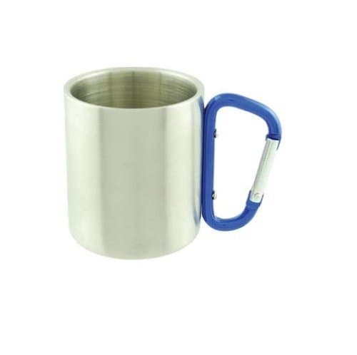 Carabiner Mug Stainless Steel Cup Hiking Camping 10oz - Image 1