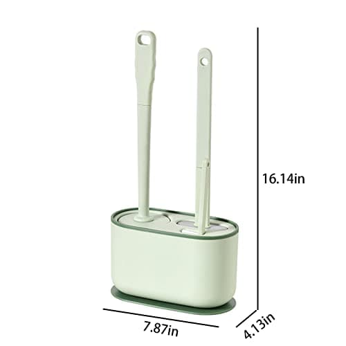 Toilet Brush,Toilet Bowl Brush and Holder with 3 Type Brush(Round Silicone Brush+Flat Silicone Brush+Slit Brush),Toilet Cleaner Brush Clean Every Corner of The Toilet Bathroom Cleaning Bowl Brush Kit thumbnail 7