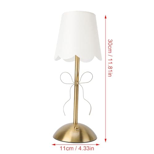 GOWENIC Cordless Bedside Lamp, Single Cute Bow Table Lamp with Fabric Shade, 1200mAh Rechargeable Battery, for Bedroom Dining Patio thumbnail 6