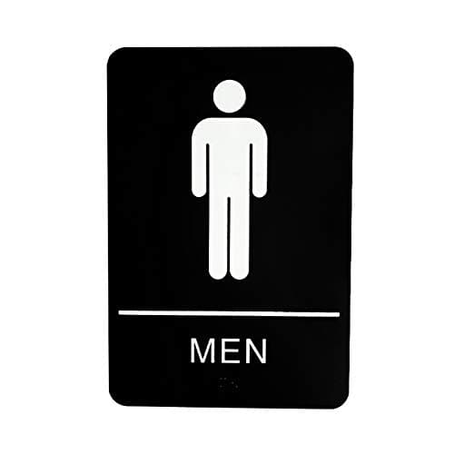 Mens Restroom ADA Braille Sign with 3m tape - Image 1
