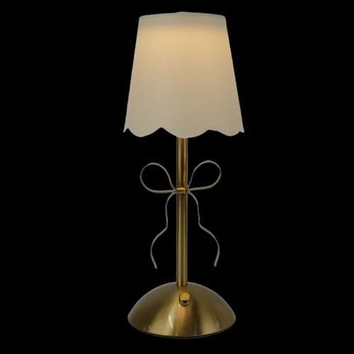 GOWENIC Cordless Bedside Lamp, Single Cute Bow Table Lamp with Fabric Shade, 1200mAh Rechargeable Battery, for Bedroom Dining Patio thumbnail 5