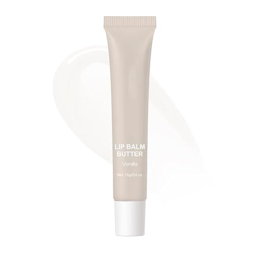 4 Flavors Lip Glossy Butter Balm Lip Tint Hydrating Lip Gloss, Soothes & Softens Dry Lips High Shine Nude Color Nourishing Lip Care Finish (01# Vanilla, 0.5oz) - Image 1