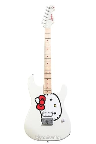 Fender x Hello Kitty Stratocaster Electric Guitar and Deluxe Hello Kitty Gig Bag, White thumbnail 4