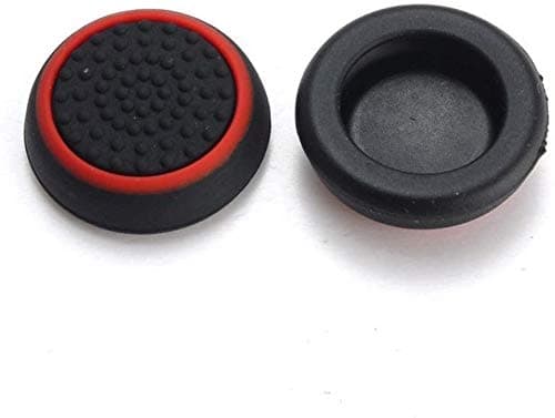 Perfepart Silicone Thumb Stick Grip Cap Joystick Thumbsticks Caps Cover for PS4 Xbox One PS3 Xbox 360 PS2 Game Controllers (Black w/Red) thumbnail 2