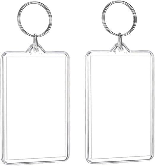 2pcs Clear Plastic Picture Frame Keychain Rectangle Shapes Blank Photo Keychains Photo Display Plastic Blank Keychain Clip Photo Holders Photo Albums, Frames and Accessories - Image 1