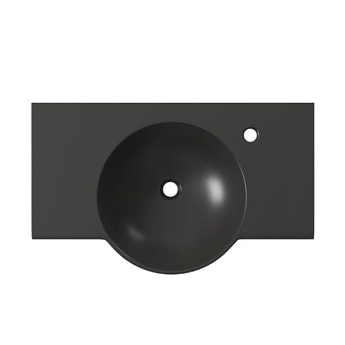 Swiss Madison Chateau 30" Wall-Mounted Sink Center Basin with Right Side Faucet Mount in Matte Black thumbnail 10