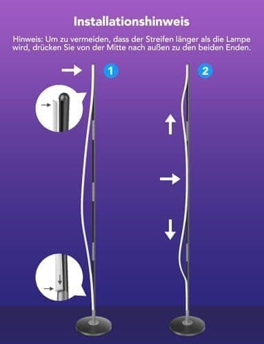 Govee RGBIC LED Stehlampe Wohnzimmer, WiFi Stehlampe Dimmbar, Arbeiten Sie mit Alexa und Google Assistant, 16 Millionen Farben, 58 Szenenmodi, Musikmodi, DIY-Modus für Schlafzimmer Gaming, Schwarz - Schwarz - 1 Packung thumbnail 9