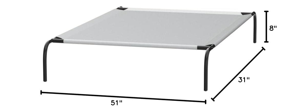 Amazon Basics Cooling Breathable Elevated Dog Bed with Metal Frame for Large Dogs, 51 x 31 x 8 Inch, Grey thumbnail 7