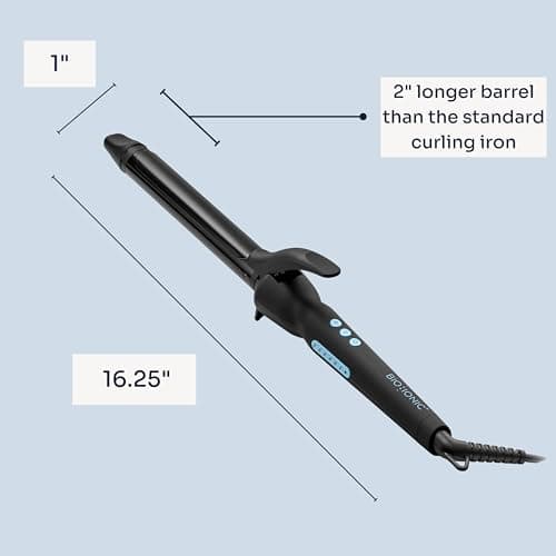 Bio Ionic Long Barrel Styler, 1" Extended Curling Iron with Moisture Heat Technology & NanoIonic MX, Verstatile Curling Wand with Longer Barrel Best for Medium Sized Defined Curls thumbnail 10