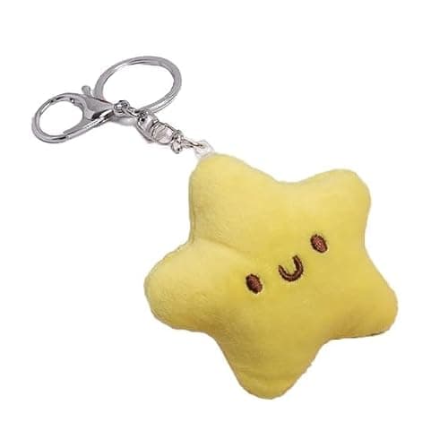 1Pcs Yellow Plush Star Keychain Backpack Accessories Doll Pendant Heart Healing in Addition to Serving as a Keychain Women's Keyrings and Keychains thumbnail 2