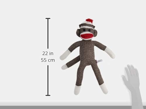 Schylling Brand Classic 20" Retro Sock Monkey Stuffed Animal - Knitted Texture Original Look - Ages 12 Months and Up thumbnail 3