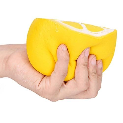 Jumbo squishies by Gyoby - Super Soft Squishy Toys Slow Rising Lemon Fruit Anti Stress Fidget - Stress Reliever Squeeze - Soft and Cute Squishies Toy - Squishy Kawaii - for Kids and Adults (Yellow) thumbnail 6