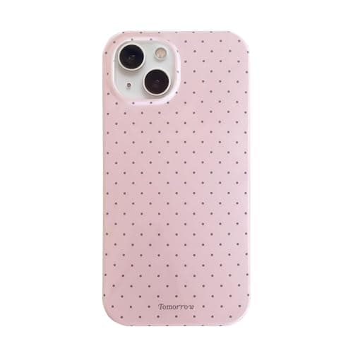 Sloveic for iPhone 13/iPhone 14 Case with Cute Fashion Polka Dot Aesthetics Design Simple Case for Soft TPU Slim Protection Cover for Women Girls-Pink - Image 1
