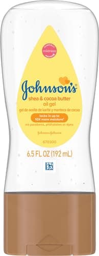 Johnson's Baby Oil Gel, Moisturizing Baby Massage Mineral Oil Enriched with Shea & Cocoa Butter, Dry Skin Relief for Babies, Kids & Adults, Nourishing & Gentle on Delicate Skin, 6.5 fl. oz thumbnail 2