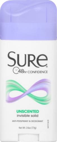 Sure Deodorant Invisible Solid, Unscented - 2.6 oz thumbnail 2