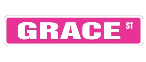 Grace Street Sign Childrens Name Room Sign | Indoor/Outdoor | 24" Wide - Image 1
