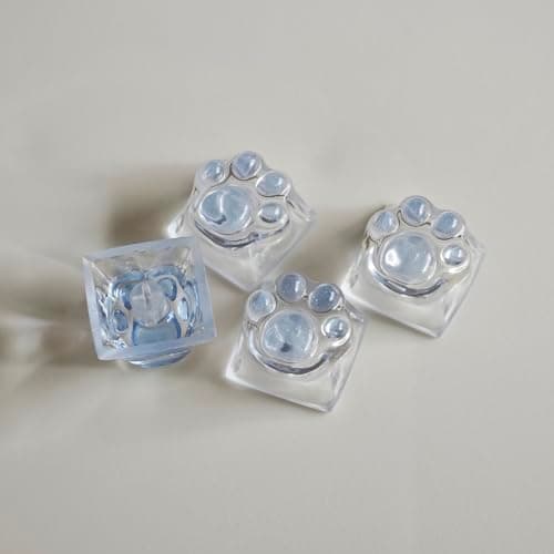 Elacgap Cat Claw Keycap Cute Drip Glue Backlight Keycaps DIY ESC Arrow Key Keycap Replacement for Cherry MX Gaming Mechanical Keyboard (4Keys Blue Transparent) thumbnail 5