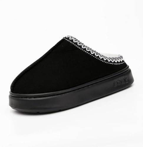 BERANMEY Cozy Fuzzy Platform Ankle Slippers for Womens Mens with Anti-Slip Sole, Warm Furry Lining for Indoor & Outdoor (Black, US Footwear Size System, Adult, Women, Numeric Range, Medium, 8.5, 9) thumbnail 6
