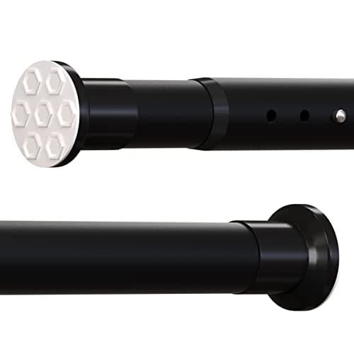 Oxdigi Tension Shower Doorway Curtain Rod/Adjustable 82.7-102.4 inches No Drilling Window Curtain Rod for Bethroom, Indoor Decor/Black