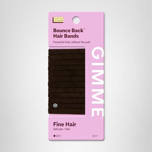 Gimme Beauty Fine Hair Elastic Bands - Slim-Fit Elastic Ties for Fine, Brittle, or Bleached Hair - No-Dent, Gentle-Grip Ponytail Holders for All-Day Comfort - 12 Pack, Dark Brown thumbnail 7