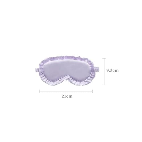 Silk Ruffle Sleep Eye Mask Soft Sleeping Eye Covers Multicolor Night Dream Blackout Eye Patches for Woman Man to Sleep Better(Light Pink) thumbnail 6