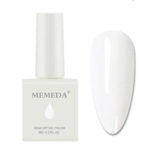 MEMEDA Gel Nail Polish, Milky White Nude Gel Polish, 0.27 fl oz thumbnail 2