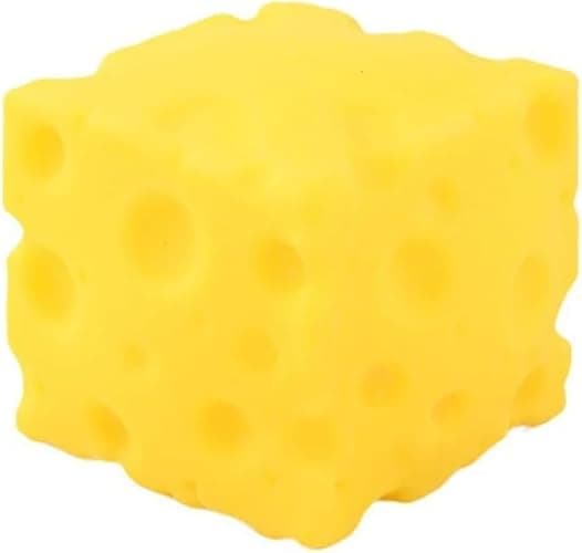 Yellow Cheese Squeeze Toy,Soft Novelty , Theme Cheese Cubes Squishy (Small) - Image 1